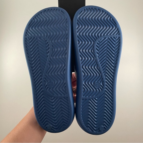 Jack & Jones Molded Logo Blue Casual Slide Sandals - Picture 2 of 9